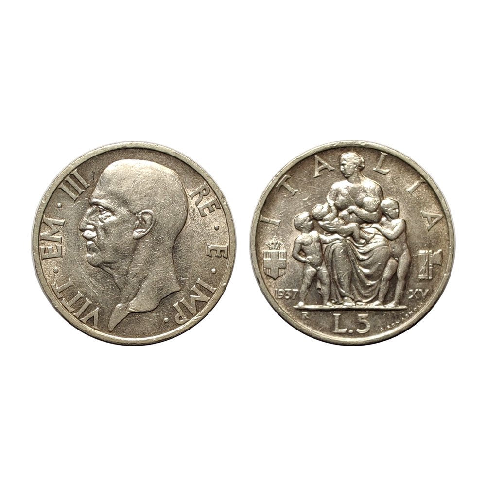 Vittorio Emanuele III – 5 Lire Famiglia – 1937 (Spl)