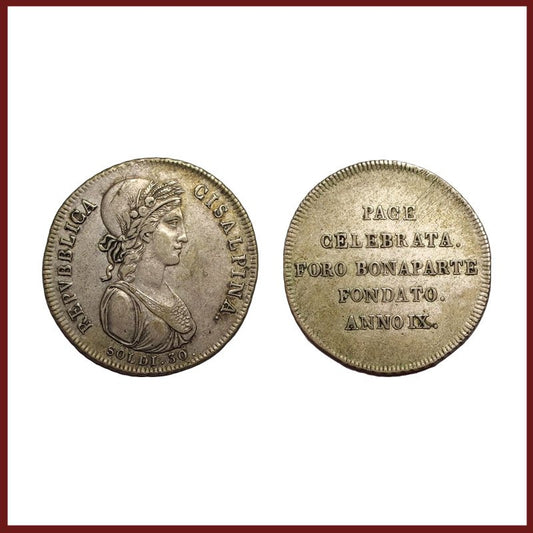 Repubblica Cisalpina – 30 SOLDI – 1/4 di scudo – A. IX (1801) – NC
