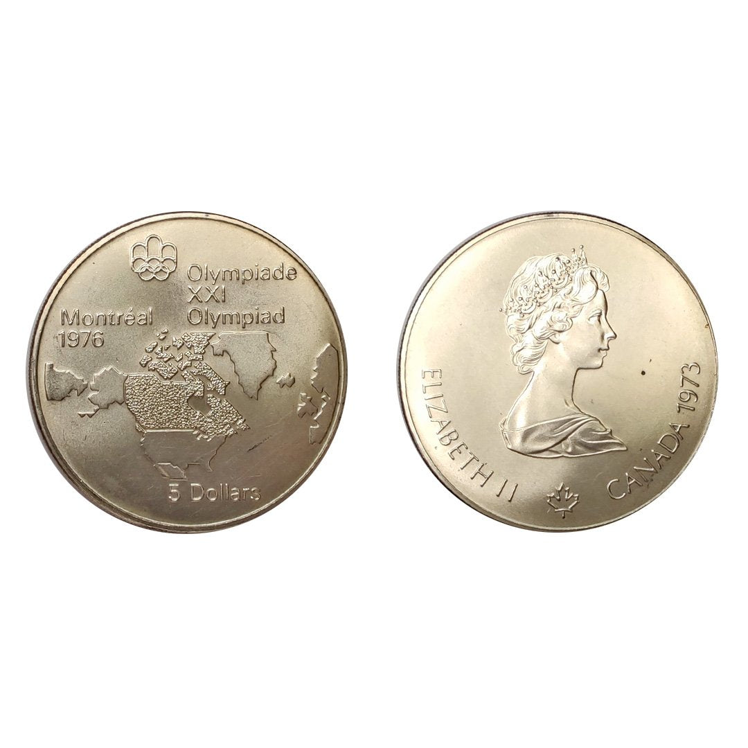 Canada – XXI Giochi Olimpici 1976 – 5 dollari Mappa